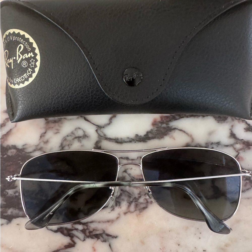Ray-Ban Aviator Chromance Polarized Sunglasses Silver RB8313 Style w/ Case - Picture 2 of 3